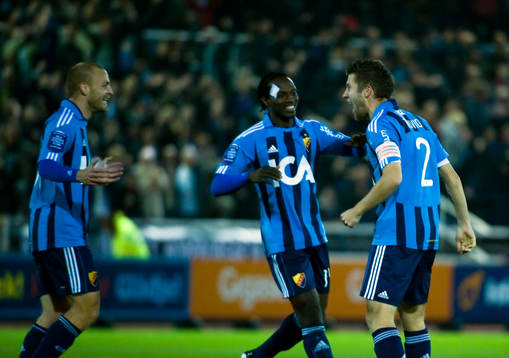 Daniel Sjölund,  Kebba Ceesay och Joona Toivio, Djurgården