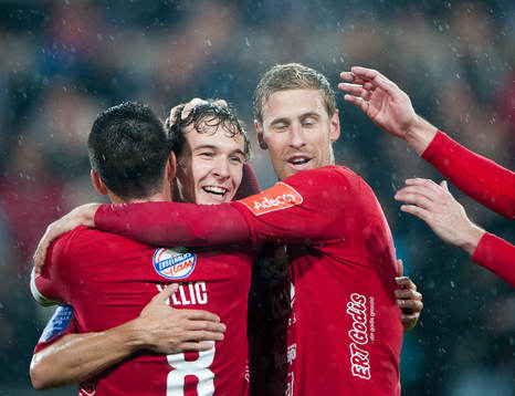 Alexander Henningsson, Denis Velic, jubel, Öster