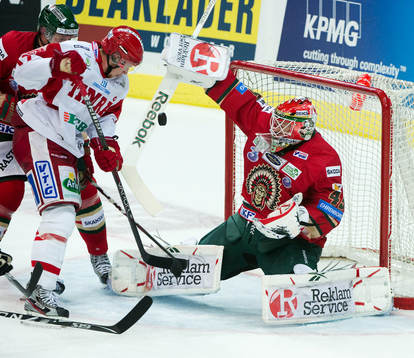 Johan Andersson, Timrå, Magnus Hellberg, målvakt Frölunda