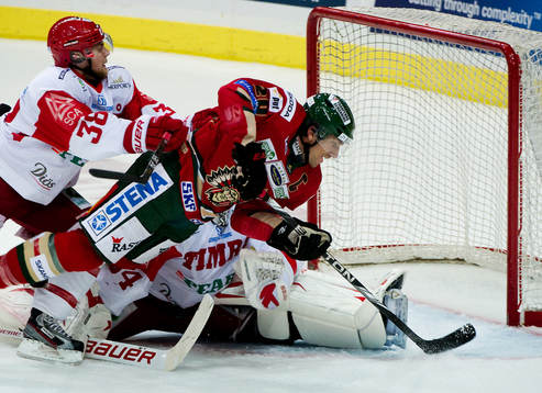 Joel Lundqvist, Frölunda, gör 1-0, Nichlas Torp, Timrå