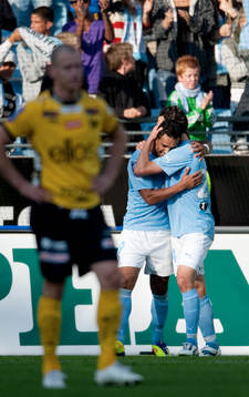 Wilton Figueiredo, Agon Mehmeti, Malmö FF, jubel,