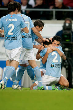 Jimmy Durmaz,  Jiloan Hamad, Malmö FF, jubel