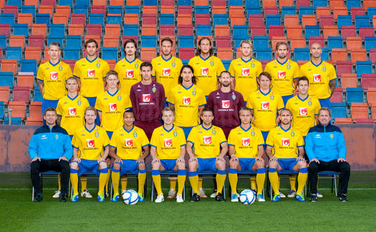 Bakre raden fr.v. Pontus Wernbloom, Johan Elmander, Mikael