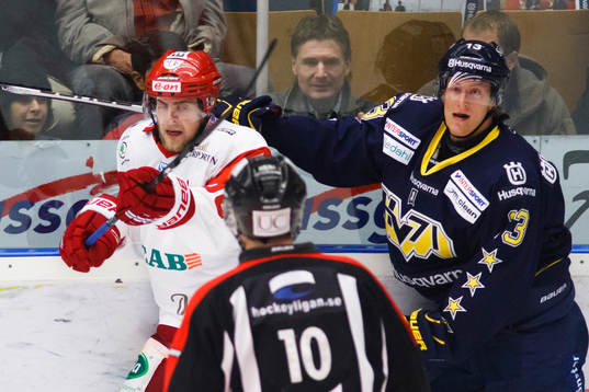 Oscar Sundh, HV71 och förre HV71-spelaren Nichlas Torp,