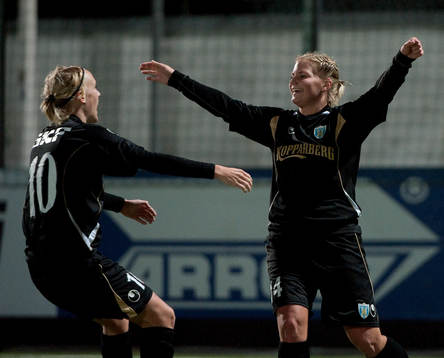Sara Lindén, Göteborg, gör 1-0. Jubel Linnea Liljegärd