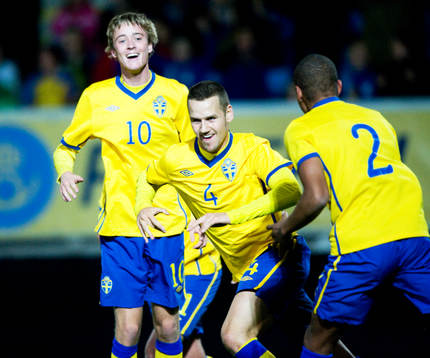 1-0 Alexander Milosevic, Sverige. Jubel