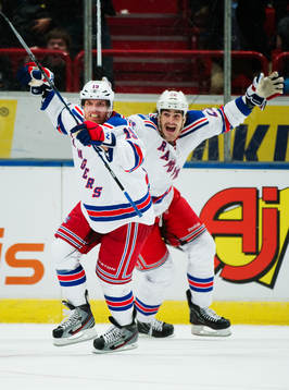 Brad Richards och Brian Boyle, New York Rangers, jubel