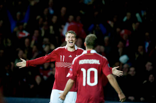 Niklas Bendtner, Dennis Rommerdahl, Danmark, jubel