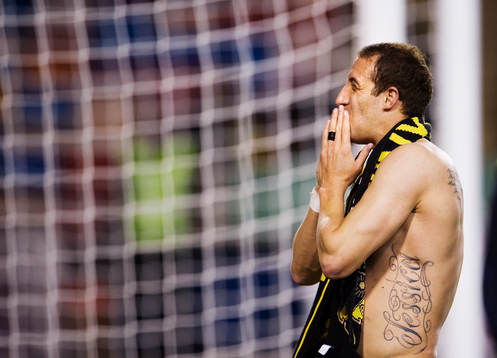 Kenny Pavey, AIK, gjorde sin sista hemmamatch. Efteråt