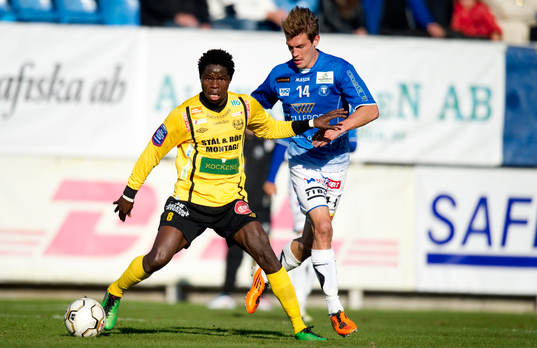 Patrick Osiako, Mjällby, Andreas Grahm, Trelleborg