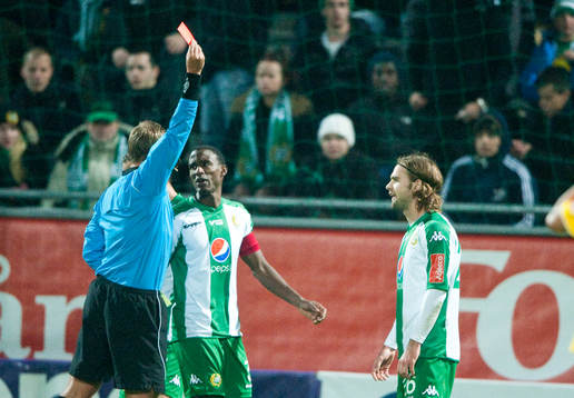 Rött kort, utvisning, Simon Helg, Hammarby