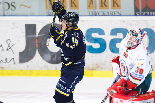 Jesper Fasth, HV71 jubel och Frederik Andersen, Frölunda