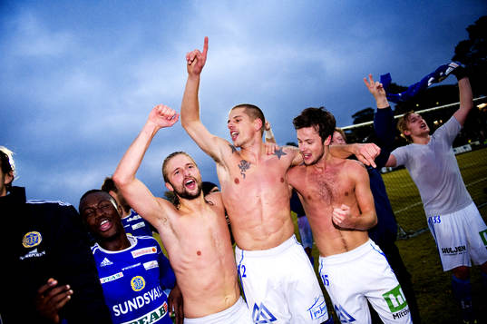 Sundsvall klara för Allsvenskan, jubel, glädje