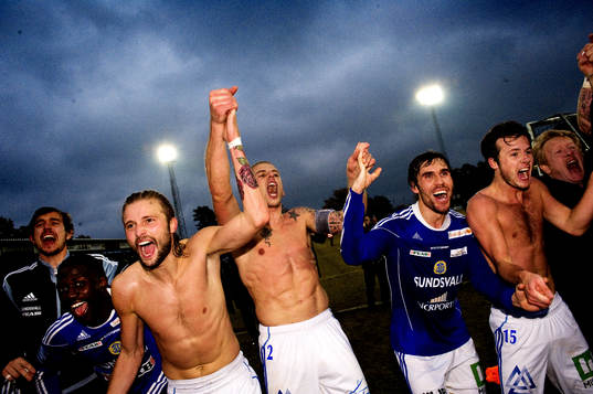 Sundsvall klara för Allsvenskan, jubel, glädje