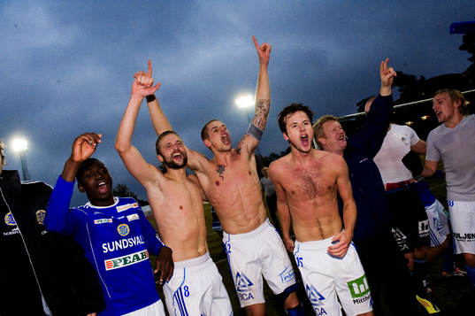 Sundsvall klara för Allsvenskan, jubel, glädje