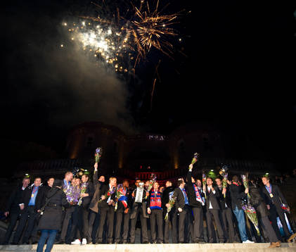 SM-guld, Svenska Mästare 2011,  jubel, glädje. Fyrverkeri