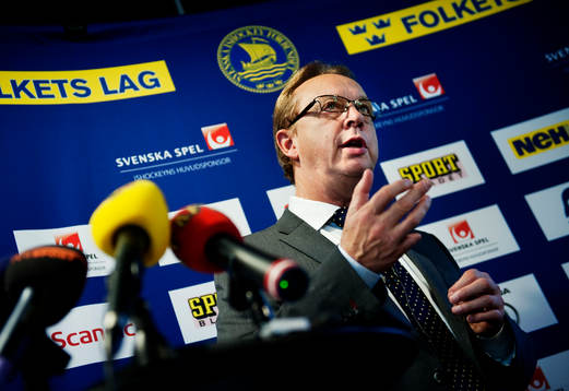 Pär Mårts, förbundskapten, presenterade Tre Kronors