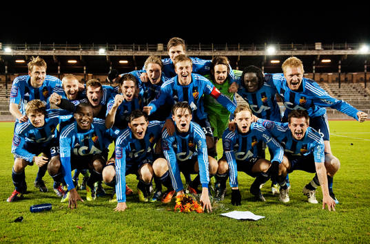 Djurgården vann SM-guld. Laget firar