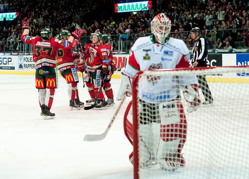 Mathis Olimb, Frölunda, gör 5-2, jubel
