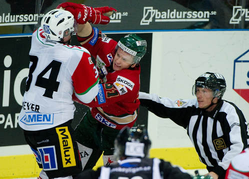 Fredrick Meyer, Modo, Nicklas Lasu, Frölunda, slagsmål,