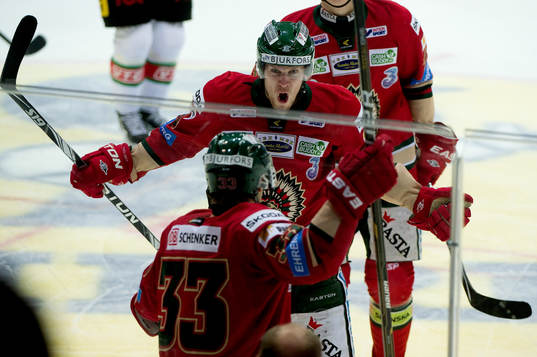 Patrick von Gunten, Frölunda, gör 3-2, jubel Magnus
