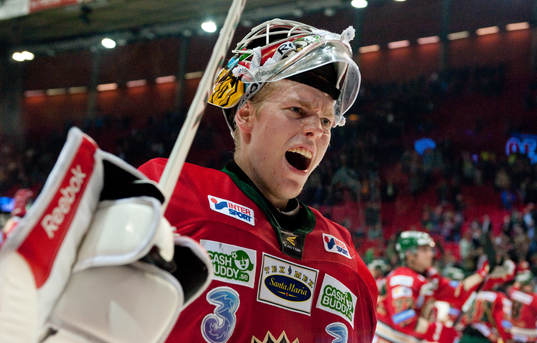 Magnus Hellberg, målvakt Frölunda, jubel