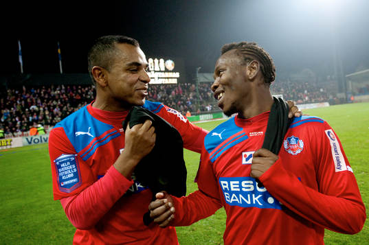 Alvaro Santos,  May Mahlangu, Helsingborg, jubel, firar