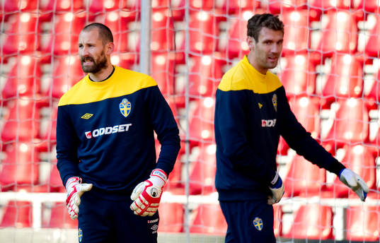 Johan Wiland, målvakt, startar mot Danmark och Andreas