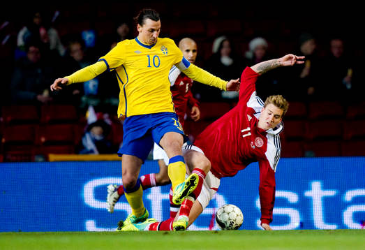 Zlatan Ibrahimovic, Sverige, Niklas Bendtner, Danmark
