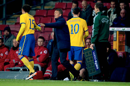 Zlatan Ibrahimovic, Sverige, blir utbytt, Marcus Allbäck,