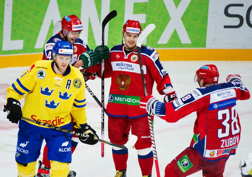 Staffan Kronwall, Sverige, depp och Alexander Radulov,