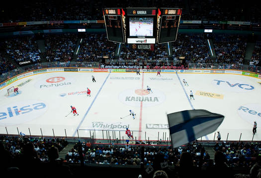 Karjala Cup spelas i Hartwall Arena. Interiör.