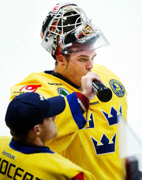 Gustaf Wesslau, målvakt, och Johan Gustafsson, målvakt