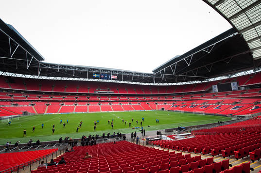 Träning på Wembley Stadium dagen innan match