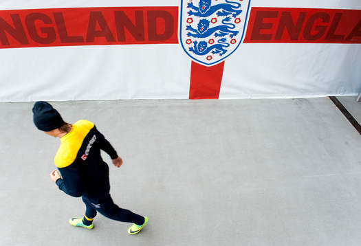 Zlatan Ibrahimovic på väg in på Wembley Stadium