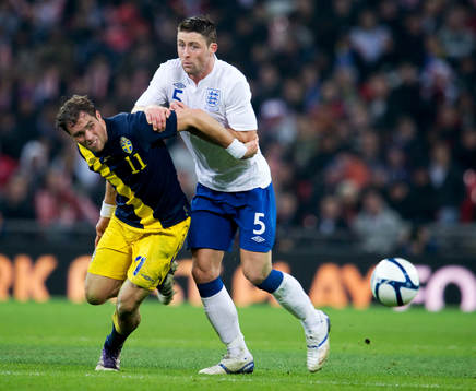 Johan Elmander, Sverige. Gary Cahill, England