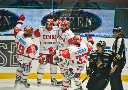 Fredrik Bremberg och Damien Fleury, Timrå, jubel
