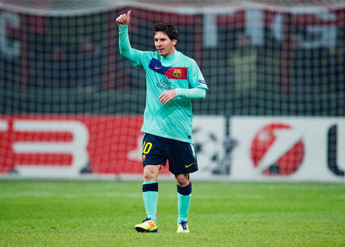 Lionel Messi, Barcelona, gör tummen upp