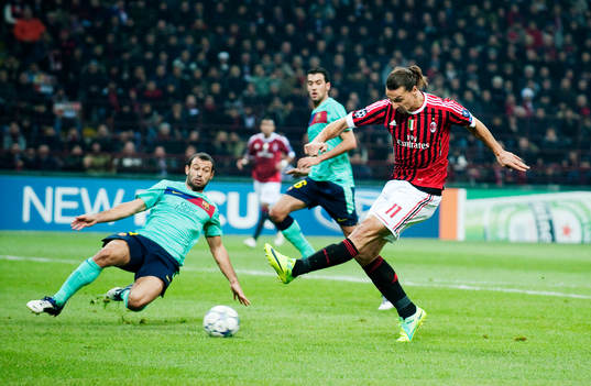 Zlatan Ibrahimovic, AC Milan, gör 1-1