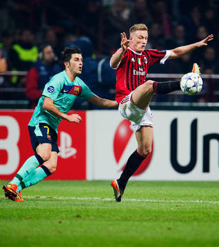 David Villa, Barcelona, och Ignazio Abate, AC Milan