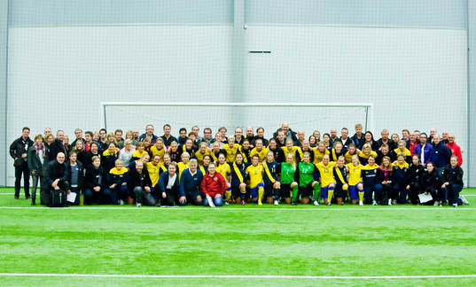 Fotboll, dam, Tipselit, Sverige, Gula - Blåa