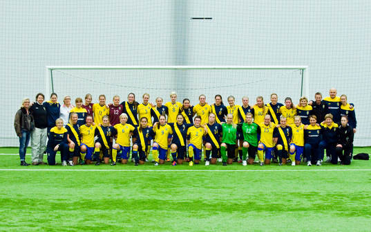 Fotboll, dam, Tipselit, Sverige, Gula - Blåa