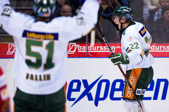 Per Åslund, Färjestad, jubel. 1-3