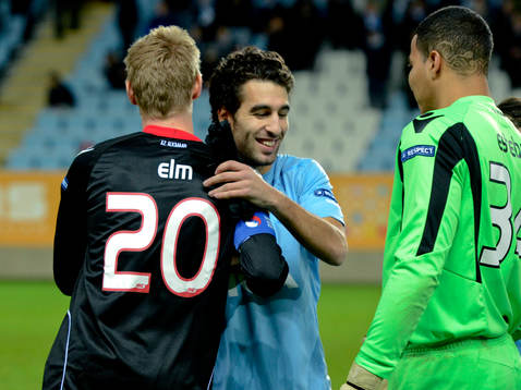 Ramus Elm, Alkmaar och Jimmy Durmaz, Malmö skojar innan