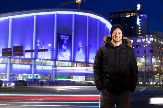 Patrick von Gunten utanför Scandinavium