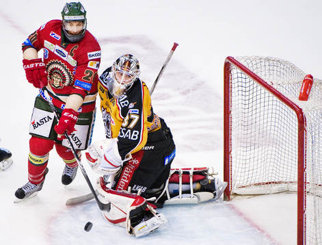 Joel Lundqvist, Frölunda, Johan Gustafsson, målvakt,