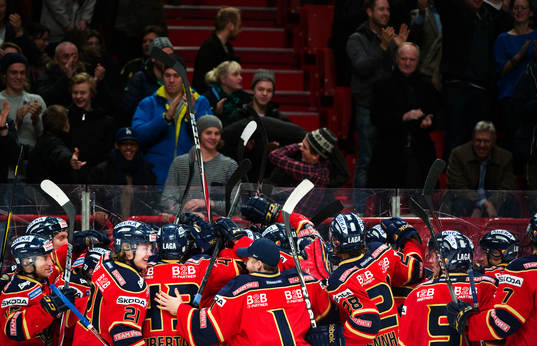 Djurgårdens spelare jubel