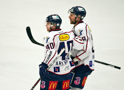 Pär Albrandt och Niclas Hävelid, Linköping, jubel