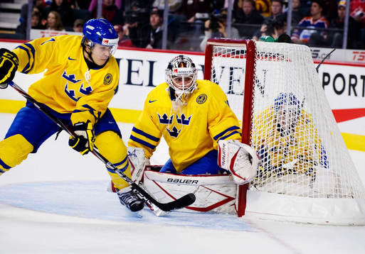 Fredrik Claesson och Johan Gustafsson, målvakt, Sverige