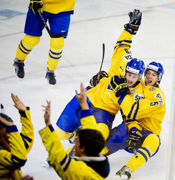 Erik Thorell och Mattias Bäckman, Sverige, glädje, jubel